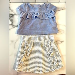 Jamie and Jack 18-24 month velvet top and shirt